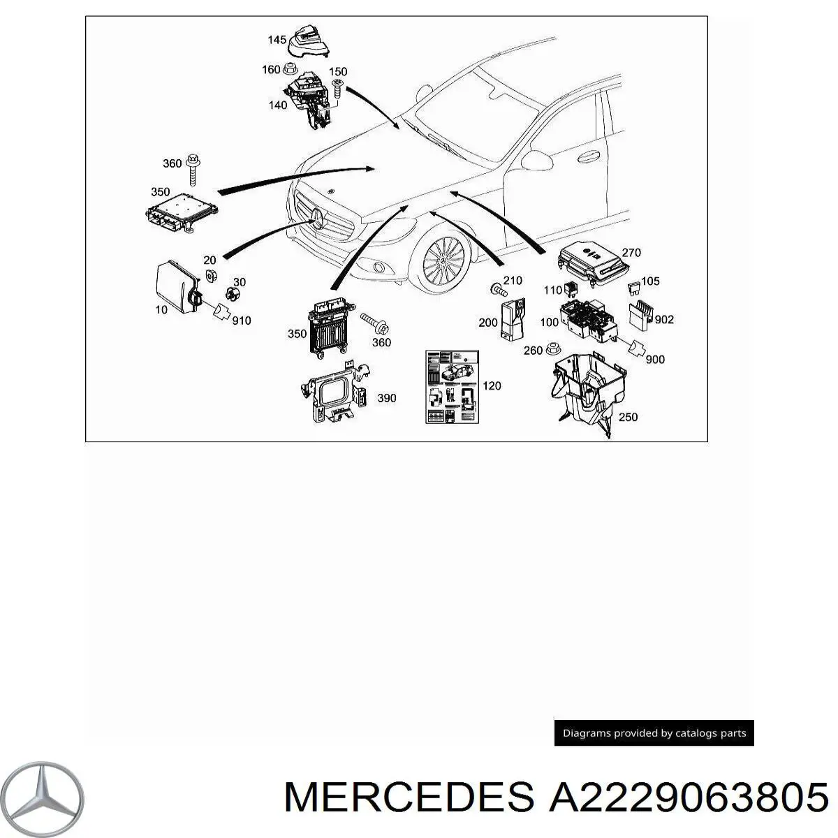 Коробка предохранителей Mercedes A2229063805 цена, от 22.57 USD