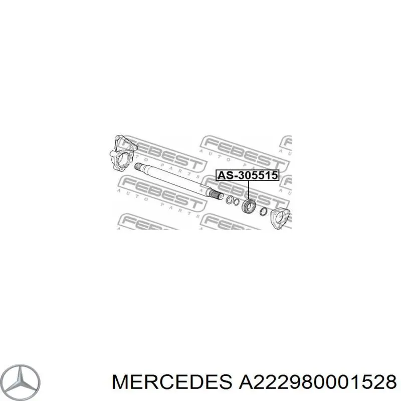 A222980001528 Mercedes подвесной подшипник передней полуоси