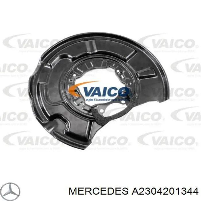 A2304201344 Mercedes proteção esquerda do freio de disco traseiro