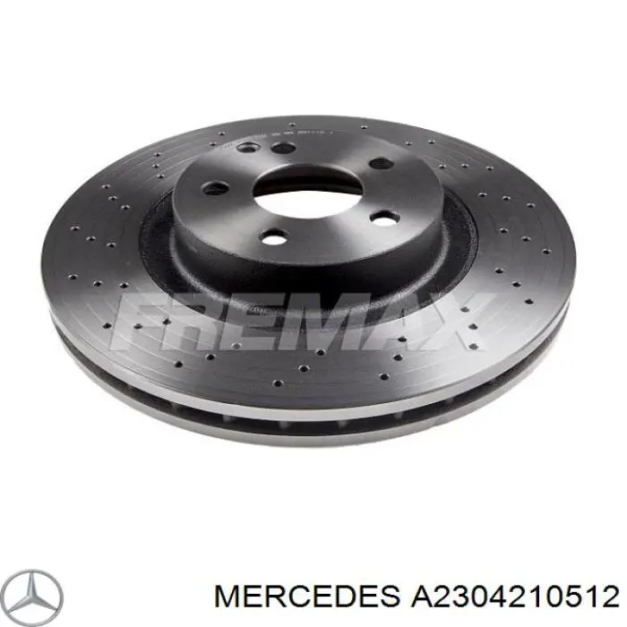 Передний тормозной диск Mercedes A2304210512