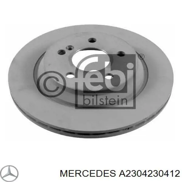 A2304230412 Mercedes диск тормозной задний