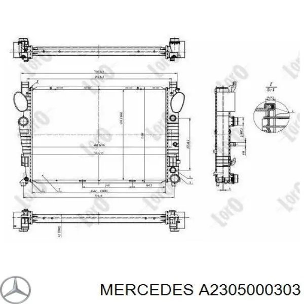 Радиатор охлаждения Mercedes 2305000303