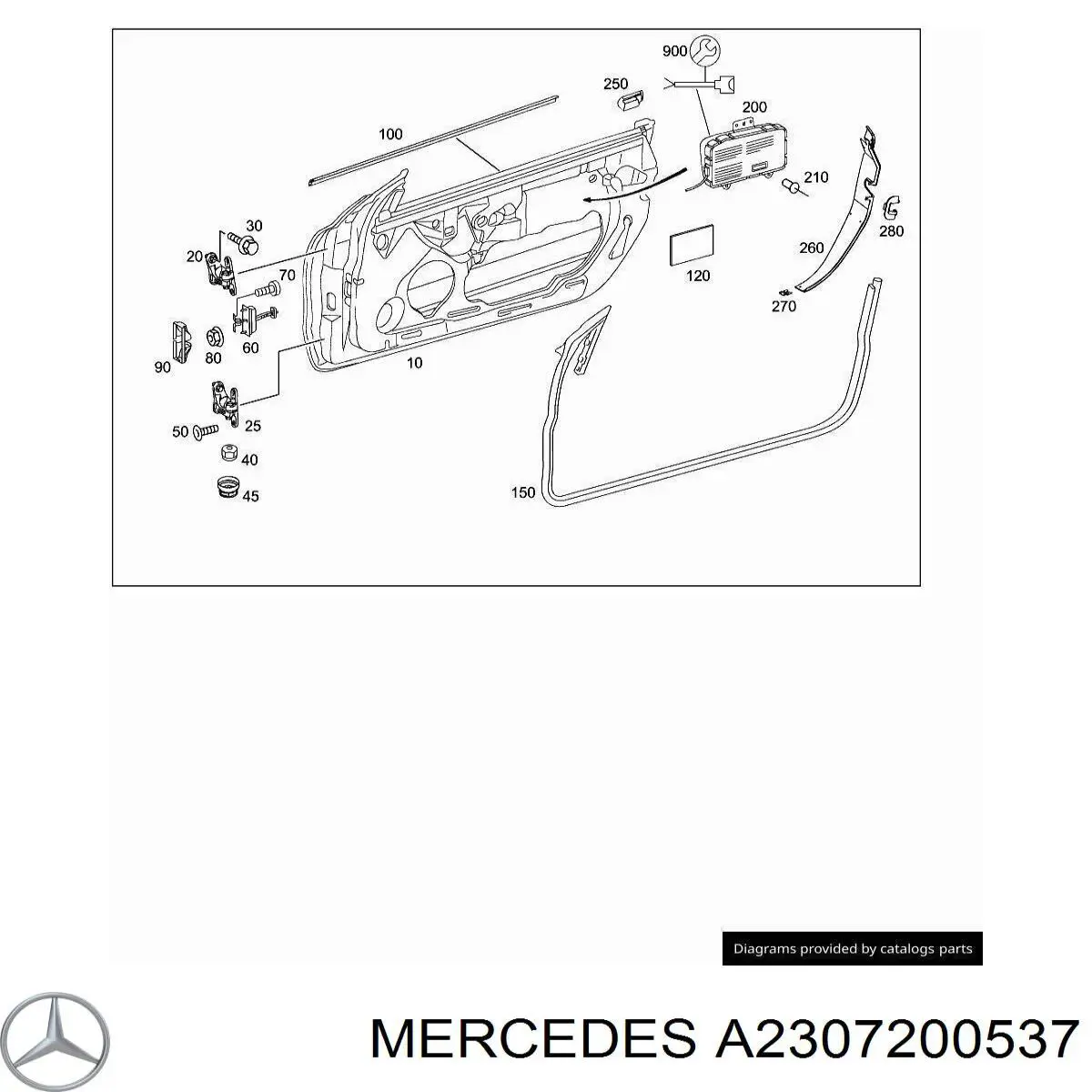A2307200537 Mercedes Петля передней двери левая