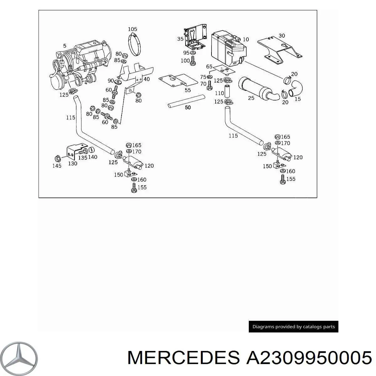 Купить A2309950005 Mercedes Хомут пружинный