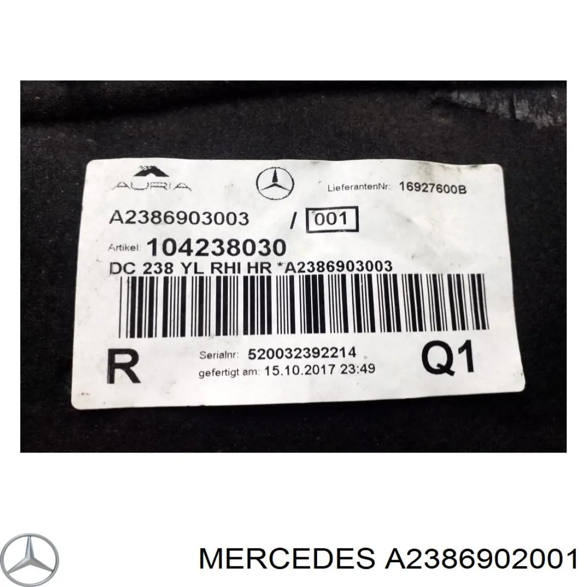  Mercedes A2386903003 цена, от 25.34 USD