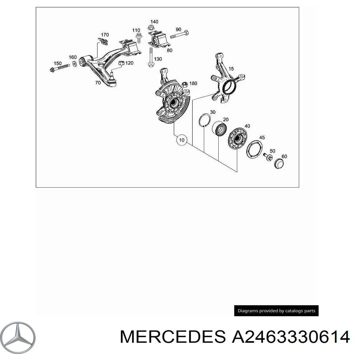 A2463330614 Mercedes bloco silencioso dianteiro do braço oscilante inferior