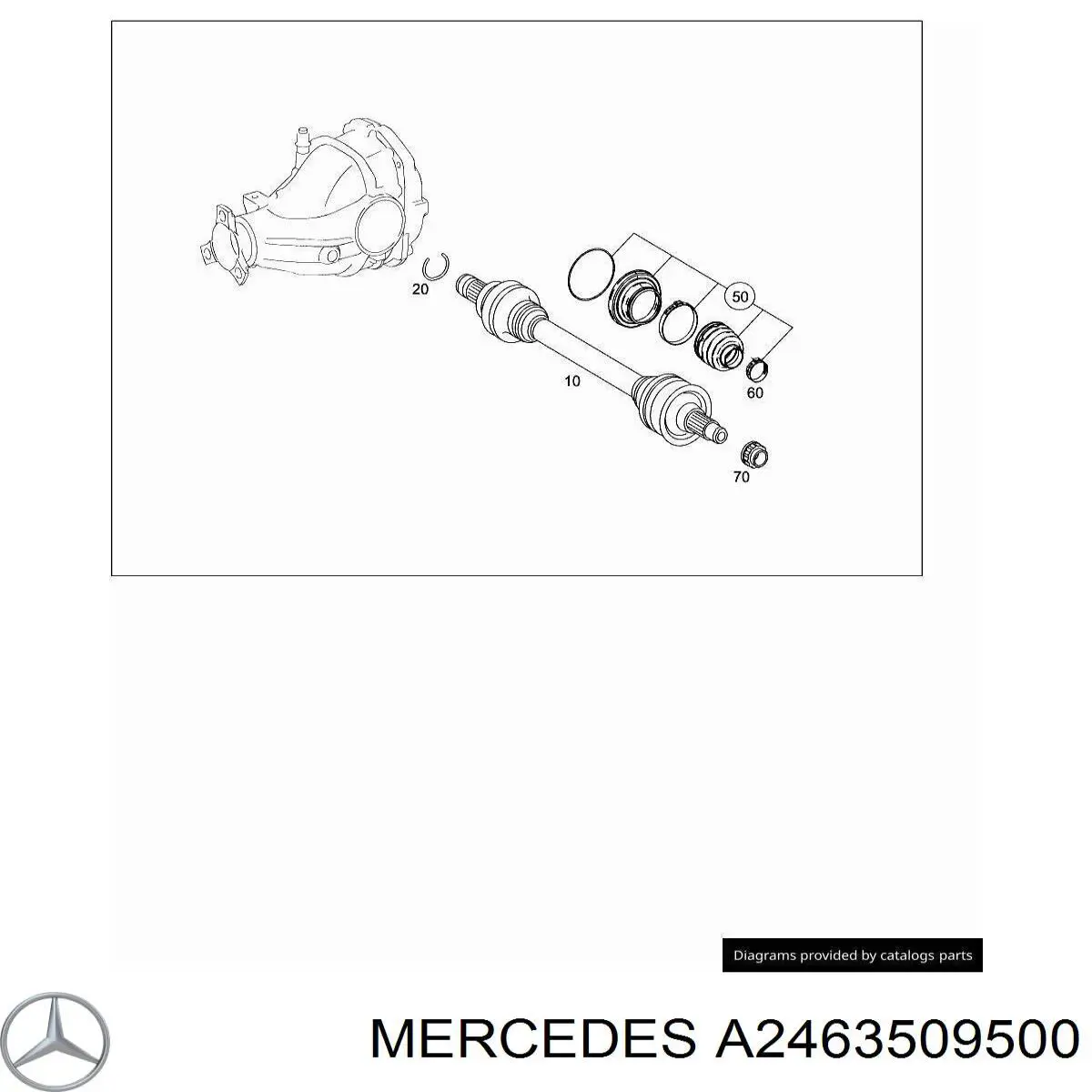 A246350950064 Mercedes semieixo traseiro esquerdo