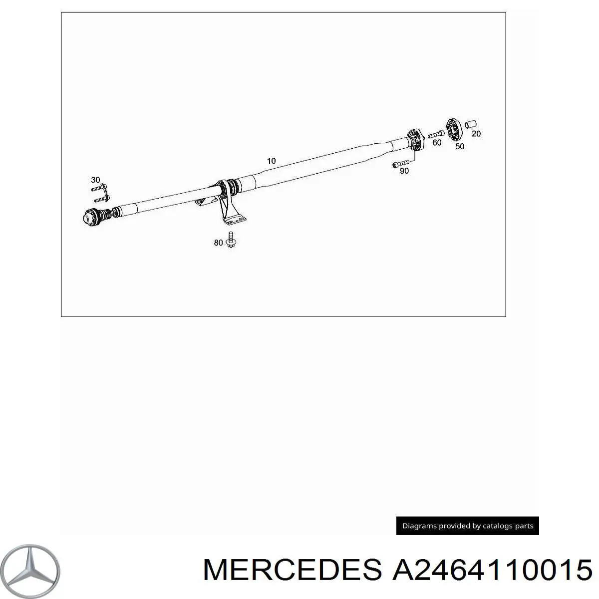 A2464110015 Mercedes acoplamento elástico traseiro do veio de transmissão