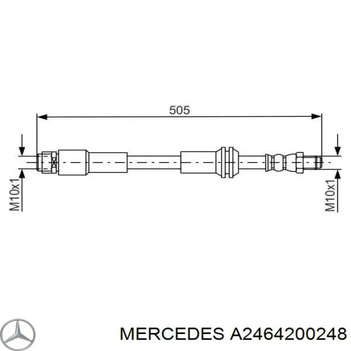 Шланг тормозной передний A2464200248 Mercedes