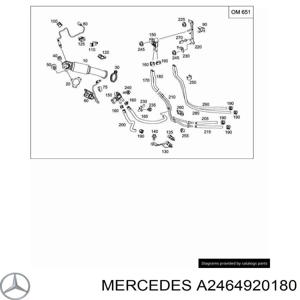 A2464920180 Mercedes vedante de tubo de admissão do silenciador