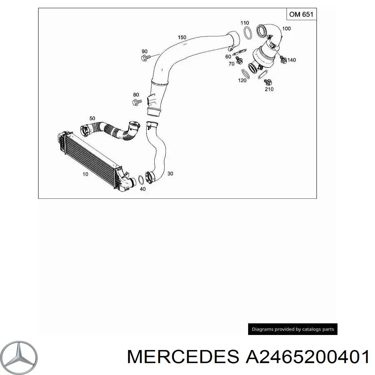 Купить A2465200401 Mercedes Патрубок интеркулера