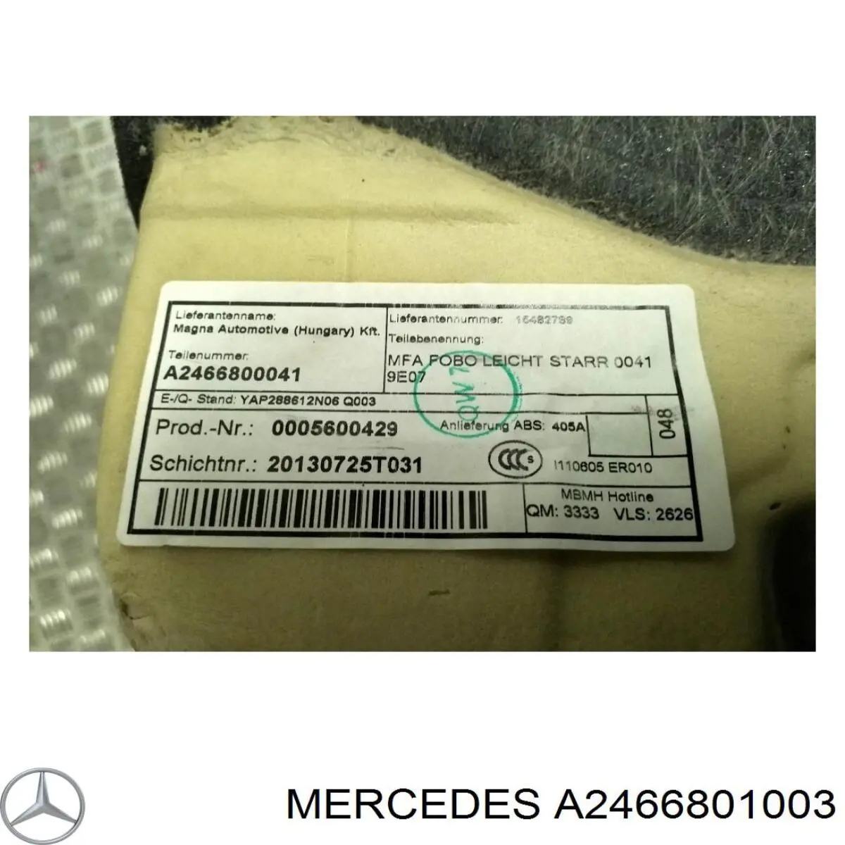  Mercedes A2466801003 цена, от 44.34 USD