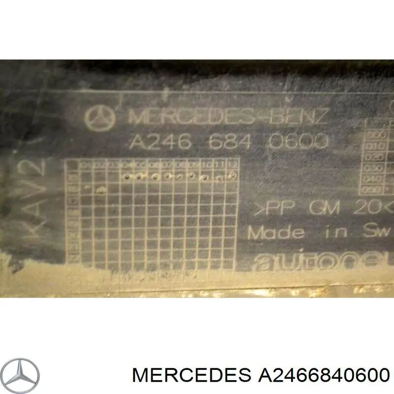 A2466840600 Mercedes proteção de fundo traseira direita