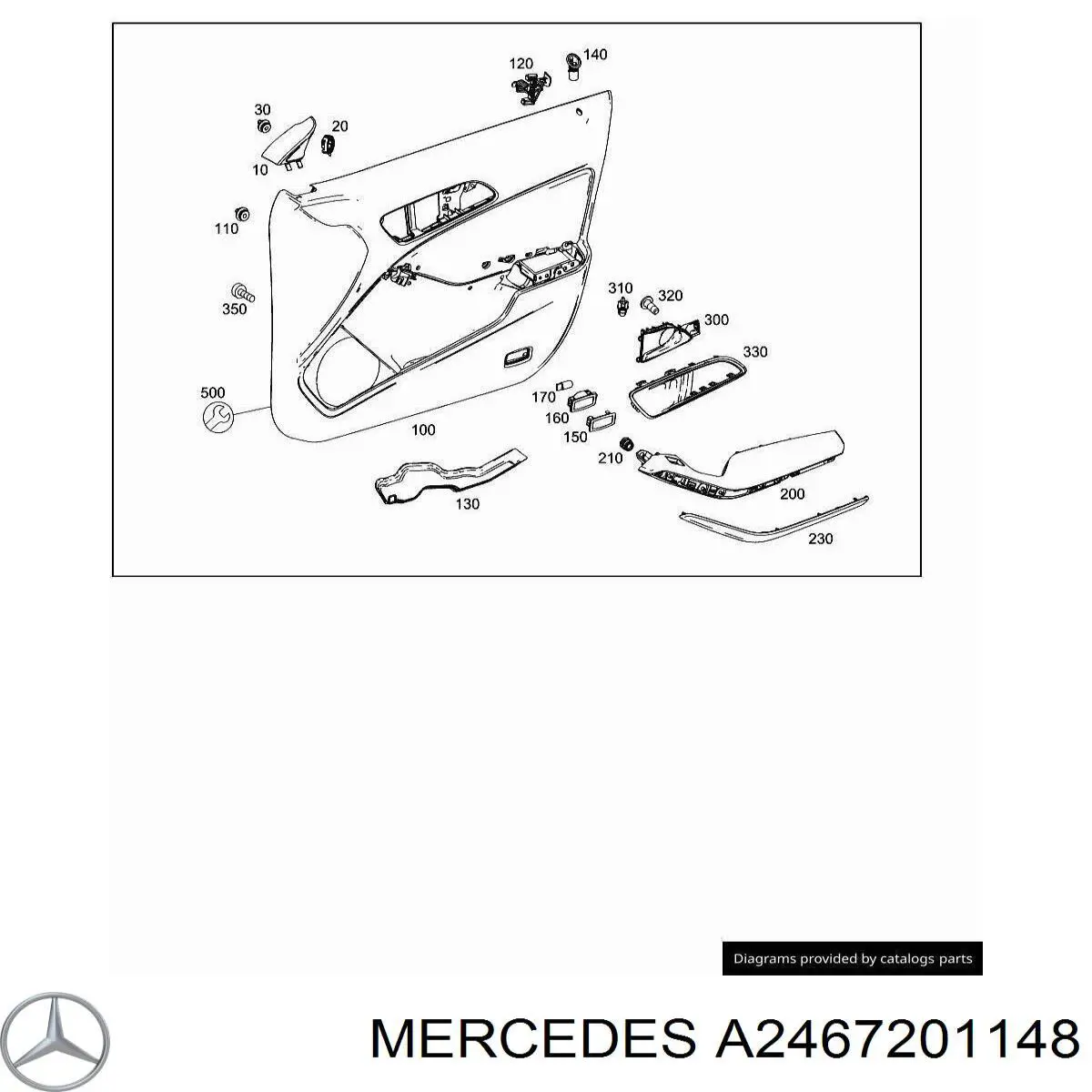 Облицовка внутренней ручки двери передней левой A2467201148 Mercedes