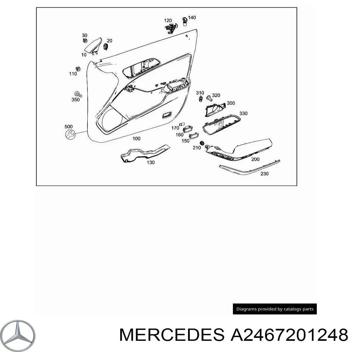 A2467201248 Mercedes Облицовка внутренней ручки двери передней правой
