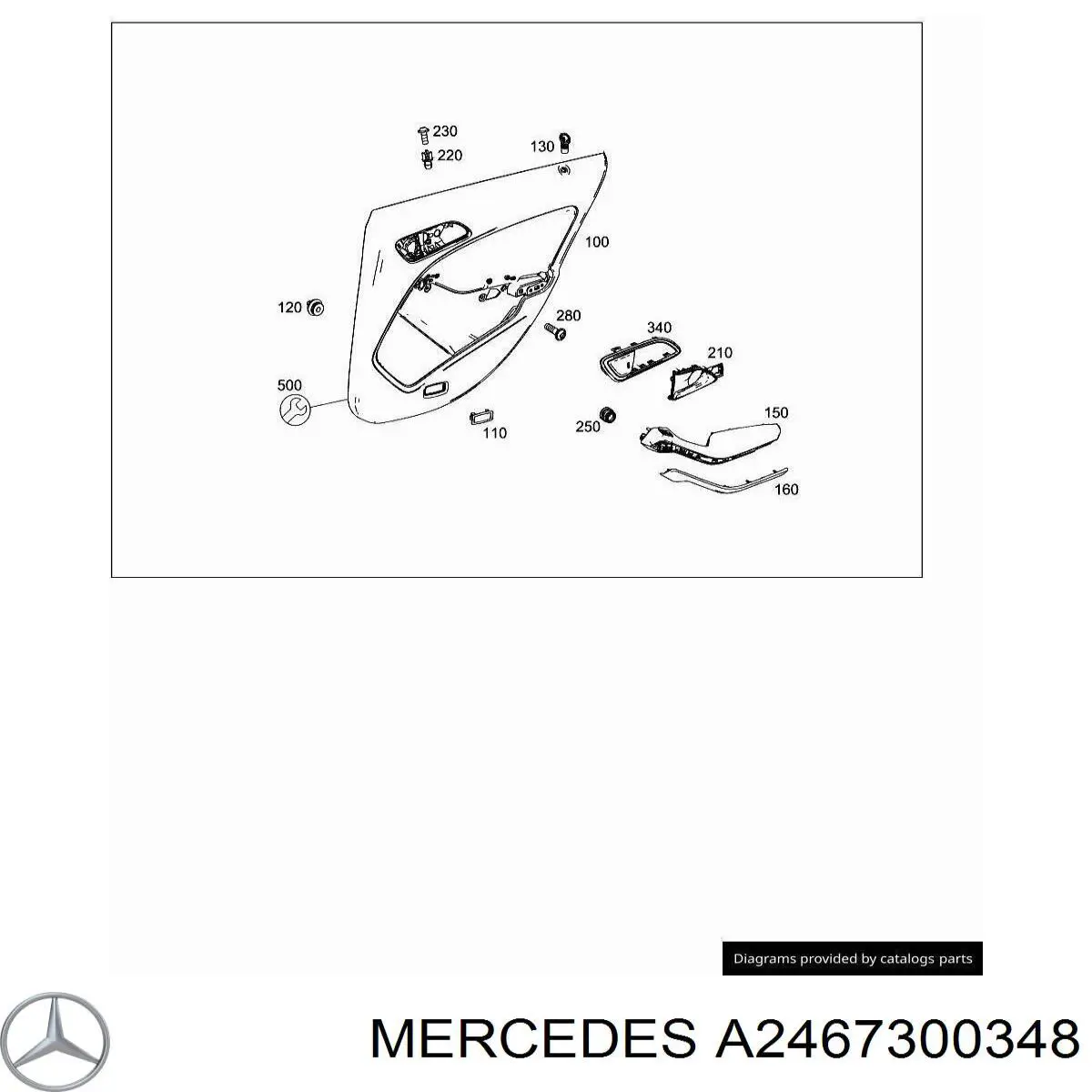A2467300348 Mercedes облицовка внутренней ручки двери задней левой
