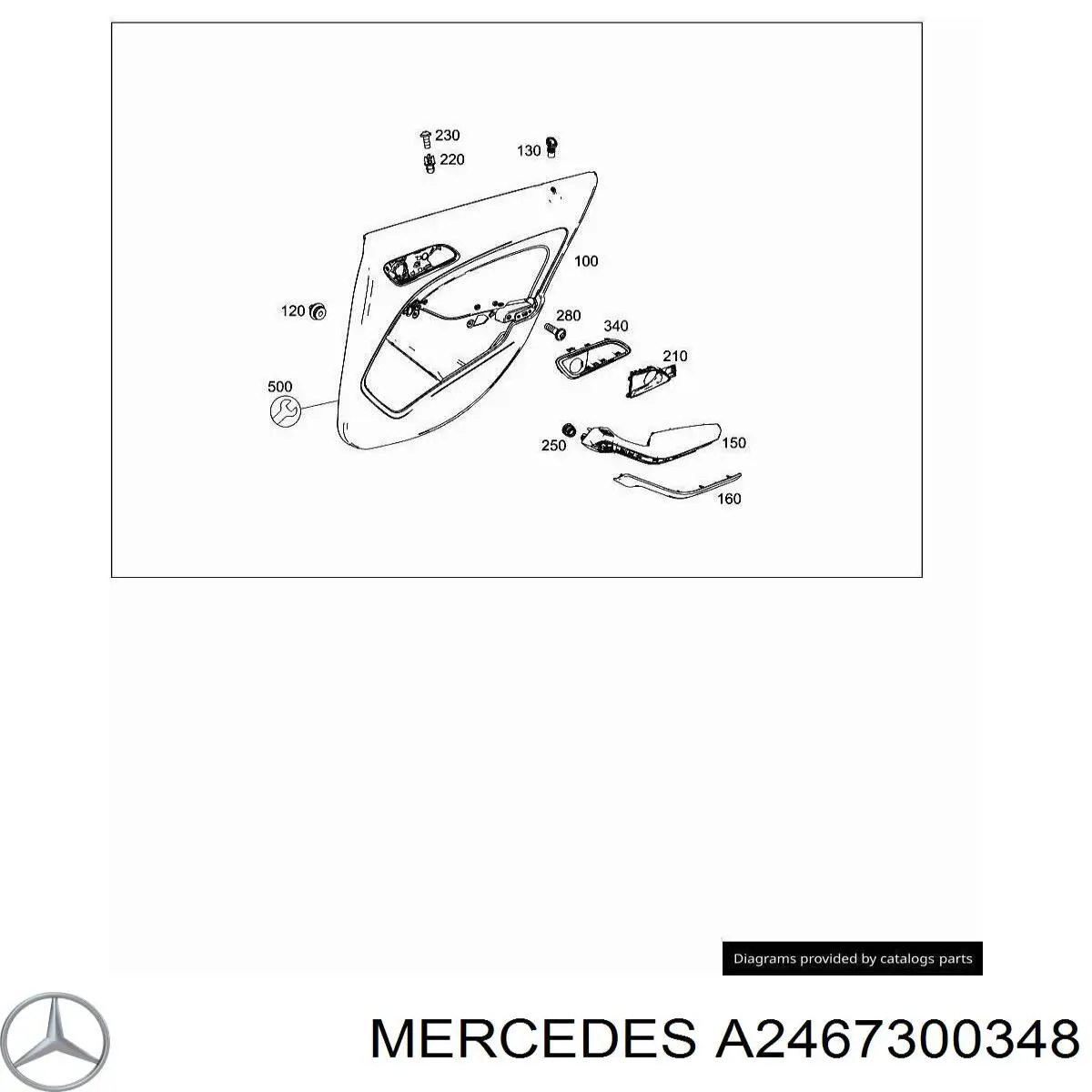 Облицовка внутренней ручки двери задней левой Mercedes A2467300348 цена, от 7.59 USD