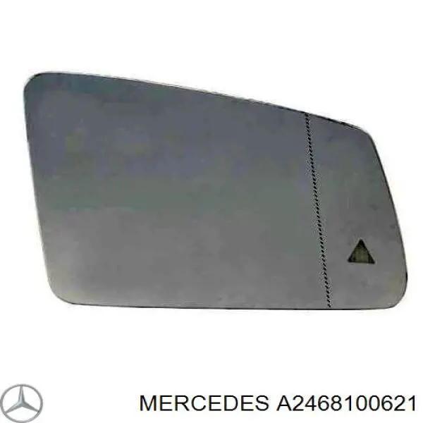 2468100621 Mercedes elemento espelhado do espelho de retrovisão direito