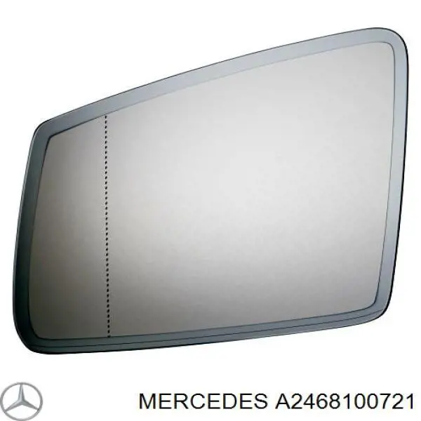 A2468100721 Mercedes elemento espelhado do espelho de retrovisão esquerdo
