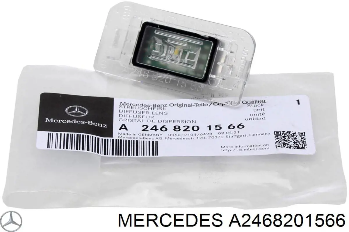 A2468201566 Mercedes lanterna da luz de fundo de matrícula traseira