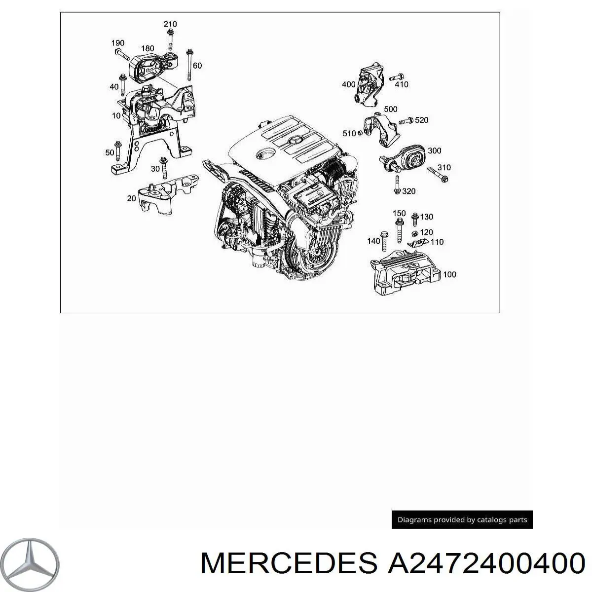 A2472400400 Mercedes coxim (suporte direito de motor)