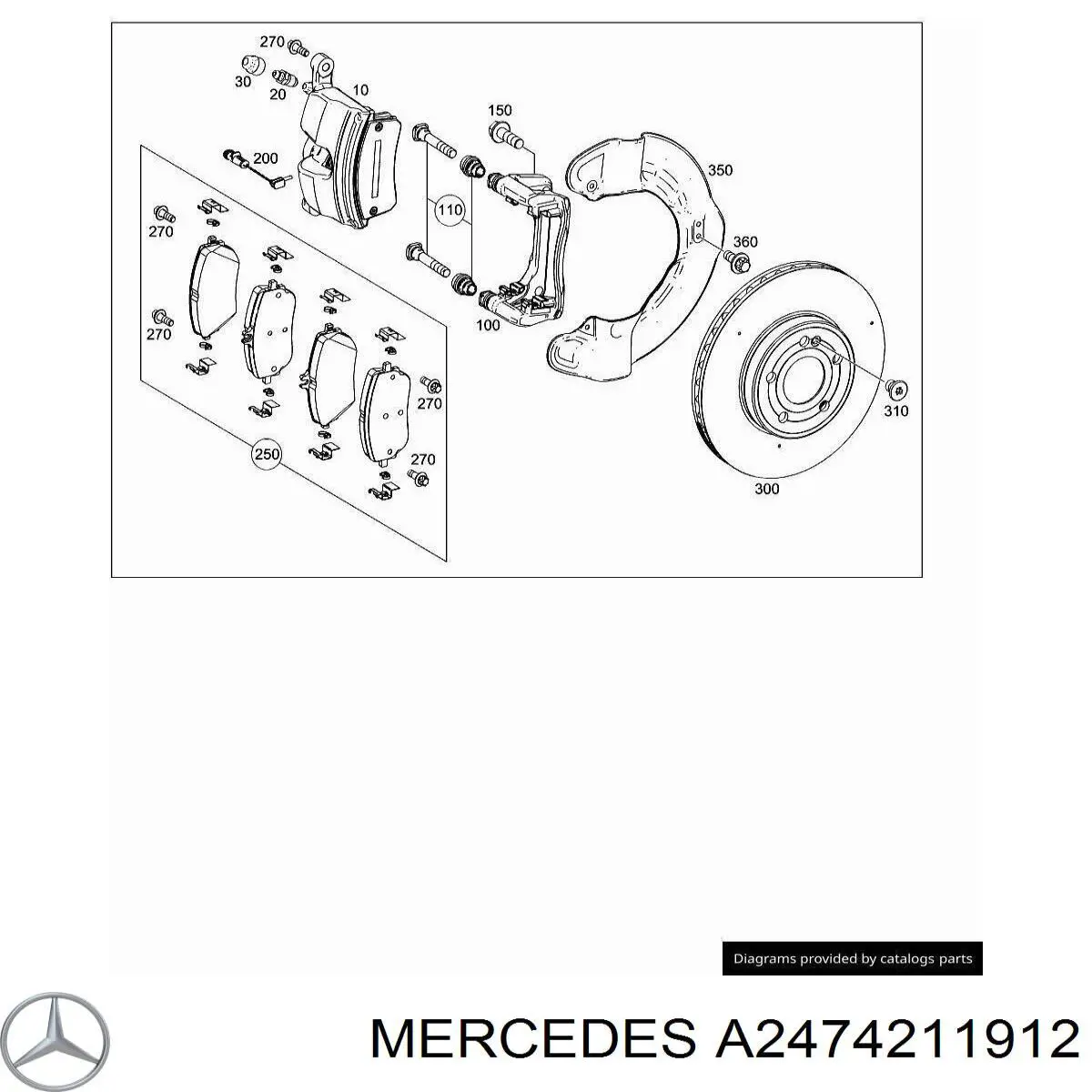 Тормоз дисковый передний Mercedes A2474211912 цена, от 76.00 USD
