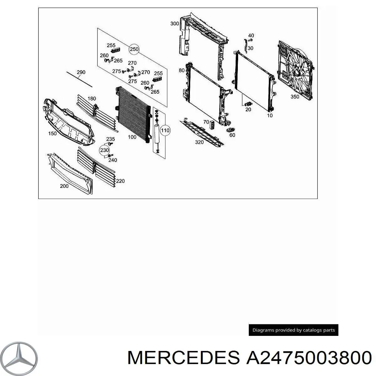 Radiador de esfriamento de motor adicional para Mercedes A (W177)