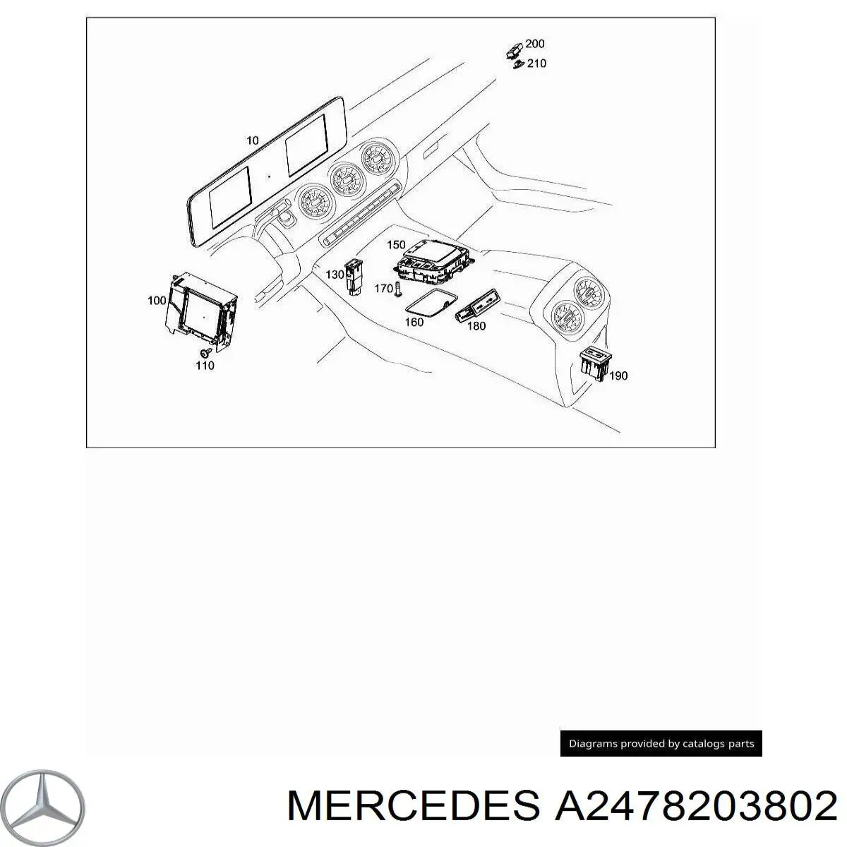  Mercedes A2478203802 цена, от 50.68 USD