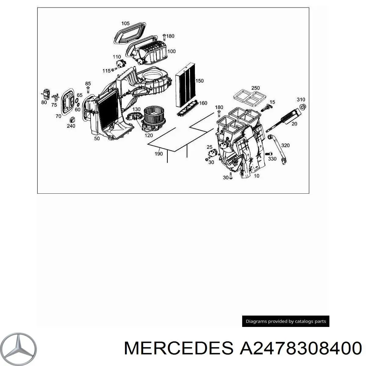 A2478308400 Mercedes ventilador (roda de aletas do radiador de esfriamento)