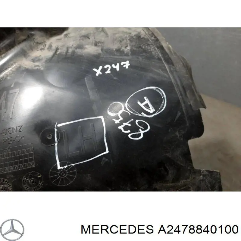 Подкрылок крыла переднего левый передний Mercedes 2478840100 цена, от 76.02 USD