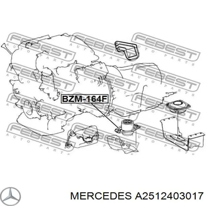 A2512403017 Mercedes подушка (опора двигателя левая/правая)