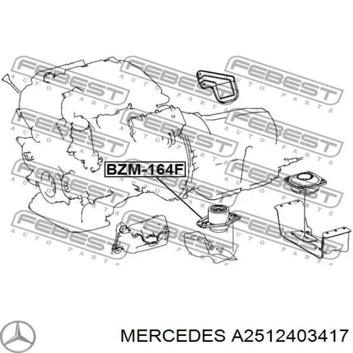 Подушка (опора) двигателя, левая/правая Mercedes 2512403217 цена, от 43.07 USD
