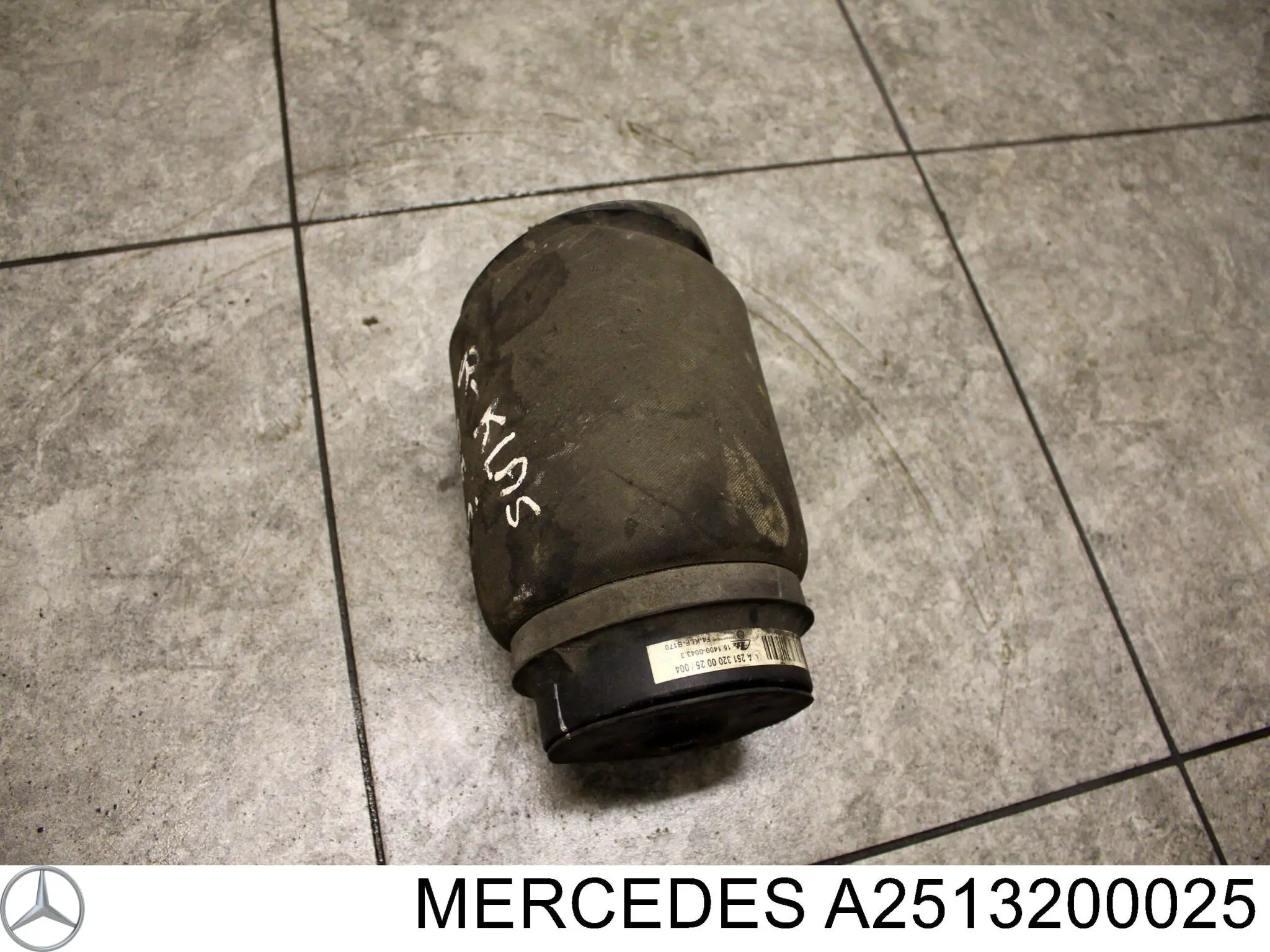 A2513200025 Mercedes coxim pneumático (suspensão de lâminas pneumática do eixo traseiro)