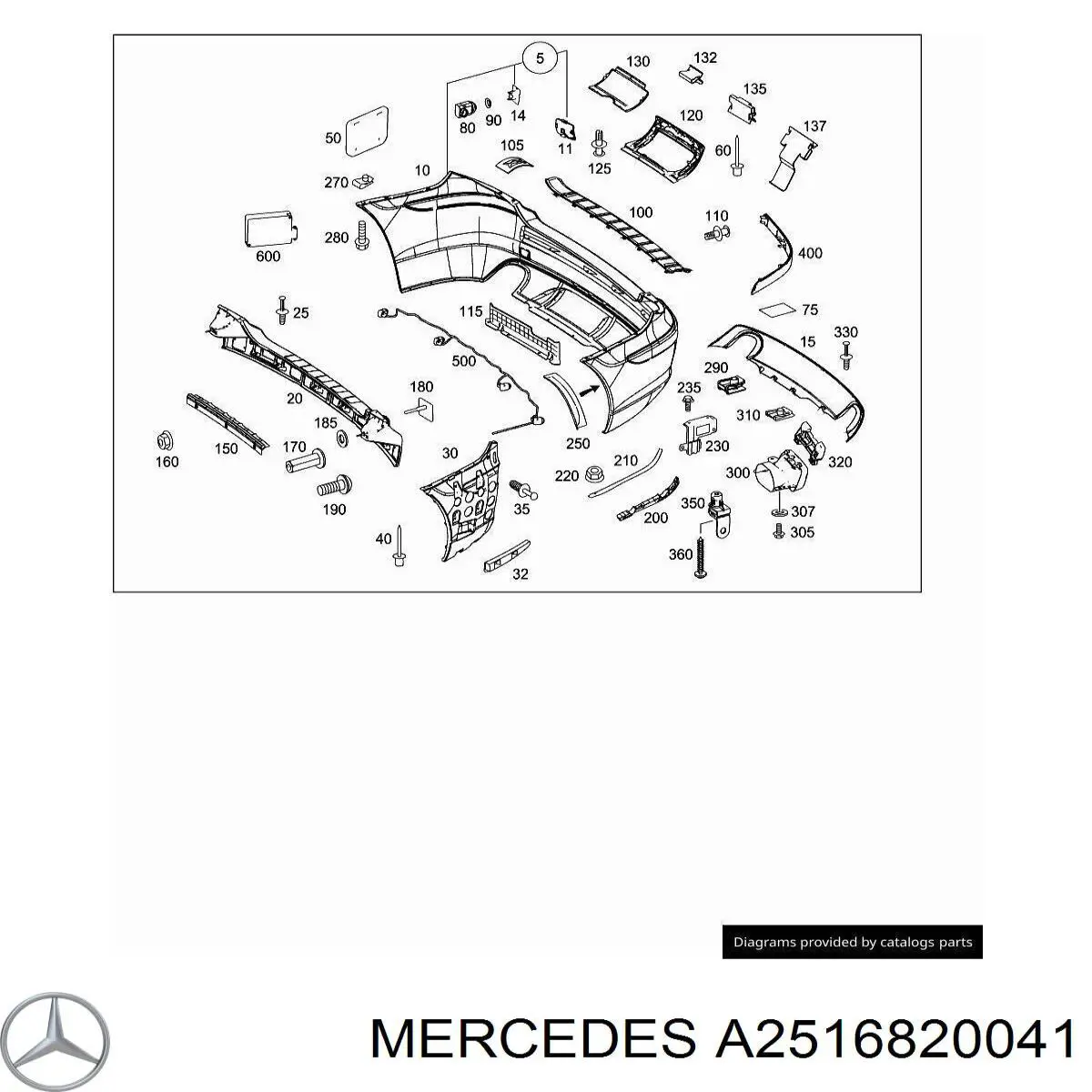  Mercedes A2516820041 цена, от 21.74 USD