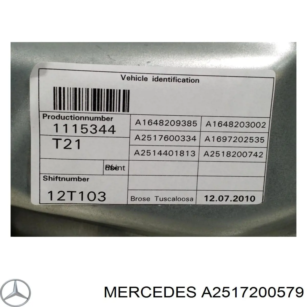 Механизм стеклоподъемника водительской двери Mercedes A2517200579 цена, от 50.68 USD