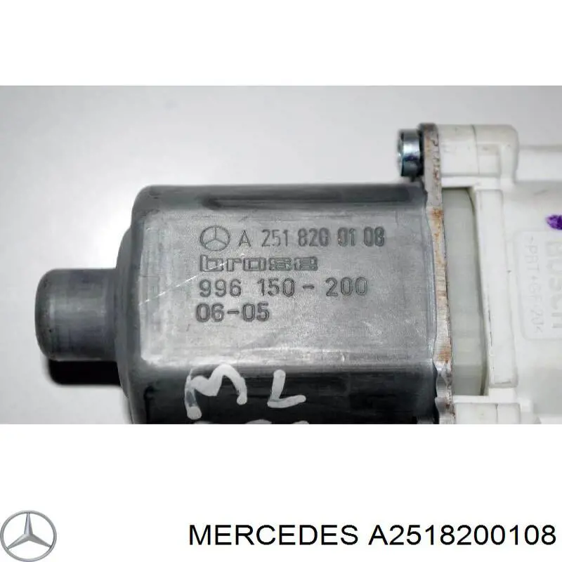 Motor de acionamento de vidro da porta traseira esquerda para Mercedes ML/GLE (W164)