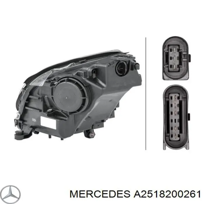 Правая фара 2518200261 Mercedes