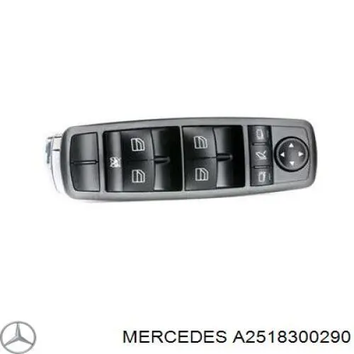 A2518300290 Mercedes unidade de botões dianteira esquerda de controlo de elevador de vidro