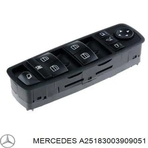 A25183003909051 Mercedes unidade de botões dianteira esquerda de controlo de elevador de vidro