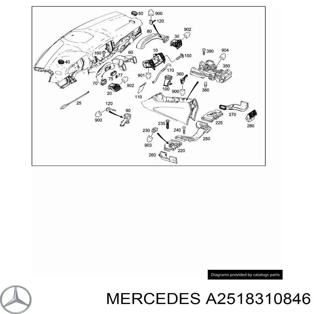  Mercedes A2518310846 цена, от 3.80 USD