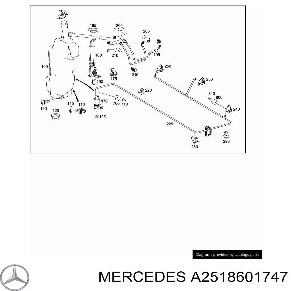 A2518601747 Mercedes форсунка омывателя фары передней левой