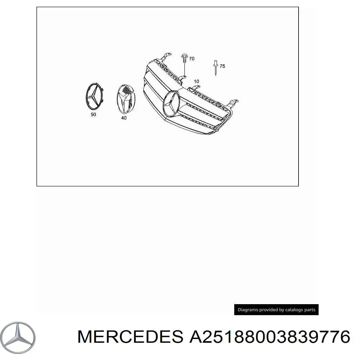 Решетка радиатора A25188003839776 Mercedes