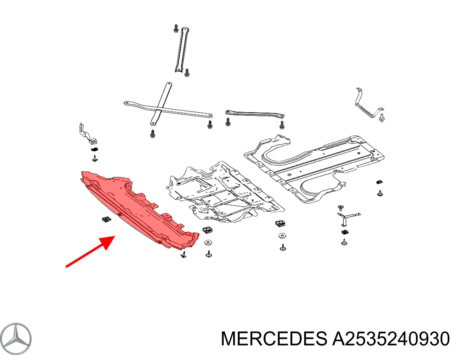 Защита моторного отсека Mercedes A2535240930 цена, от 107.69 USD