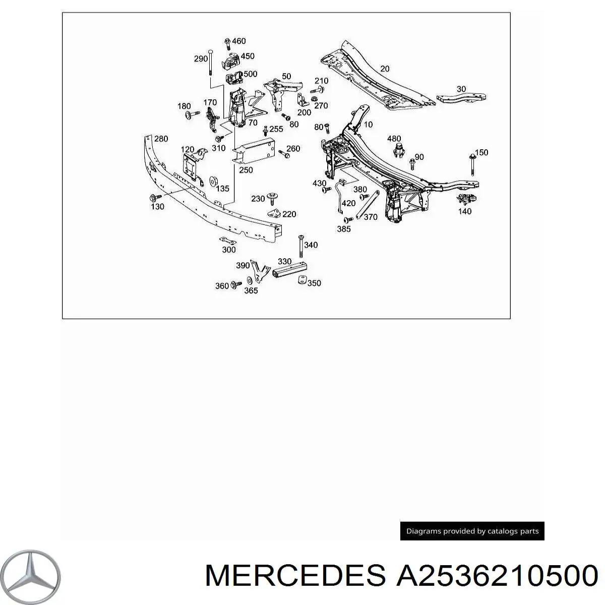 Кронштейн суппорта радиатора нижнего Mercedes 2536210500