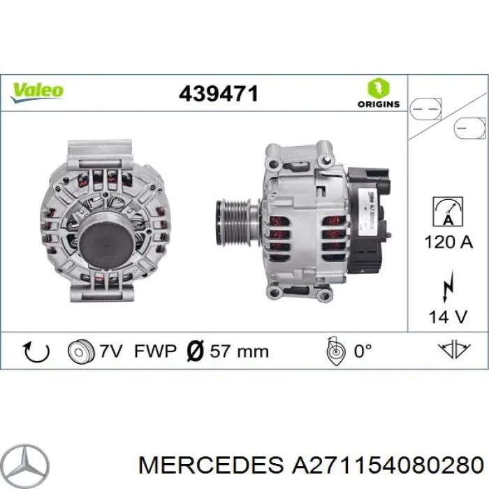 A271154080280 Mercedes генератор