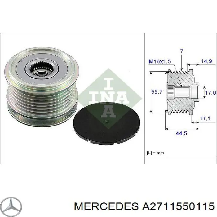 A2711550115 Mercedes шкив генератора