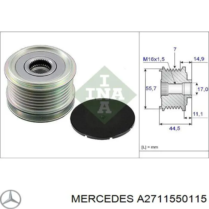 Шкив генератора A2711550115 Mercedes