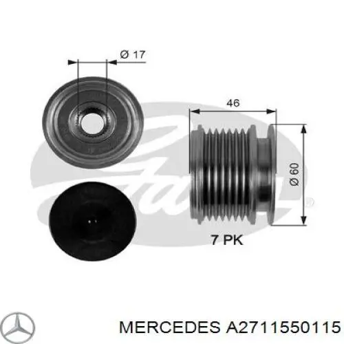 Инерционный шкив Mercedes A2711550115 цена, от 29.41 USD