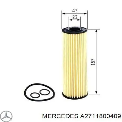 Масляный фильтр A2711800409 Mercedes