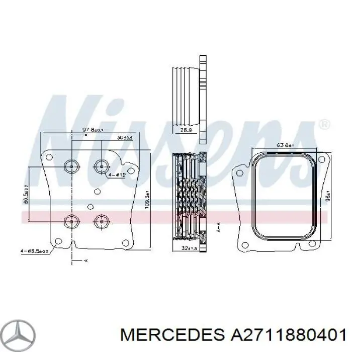 A2711880401 Mercedes radiador de óleo
